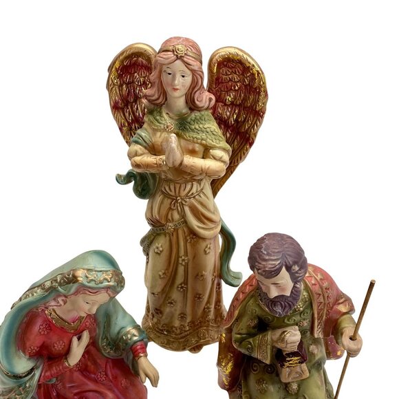 Vintage Ceramic Nativity Set Figurines Family Christmas Decor - Picture 7 of 10